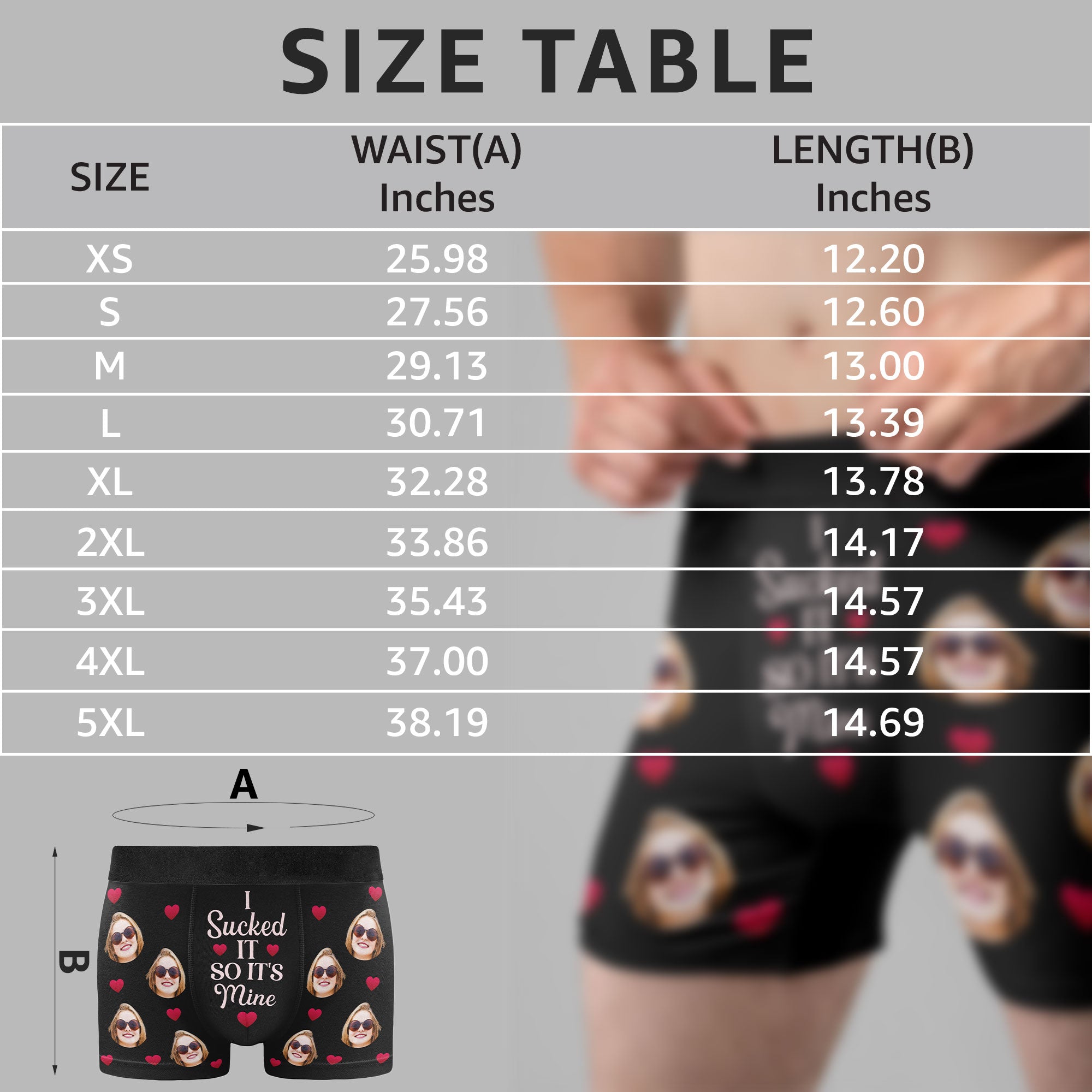 Personalized Photo Men's Boxer Briefs with Face and “I Sucked It” Message