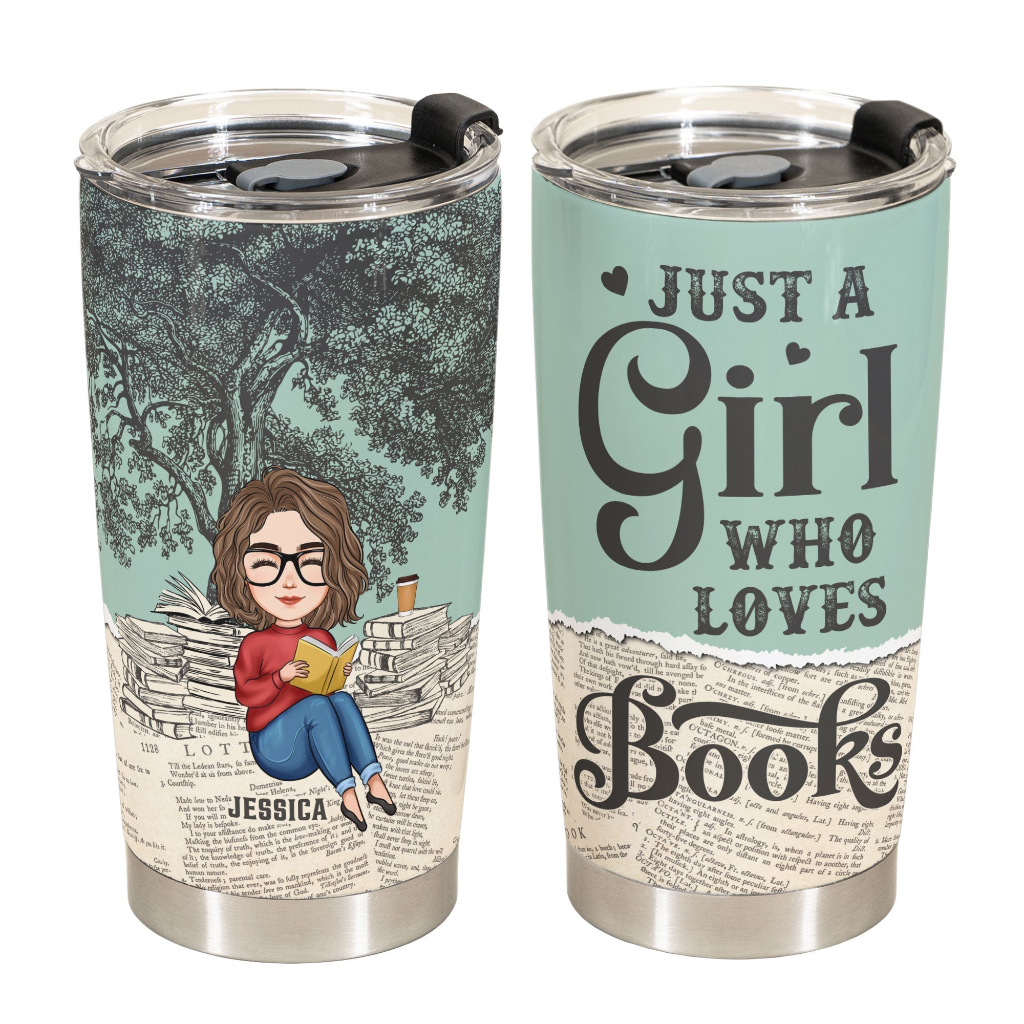 Just A Girl Who Loves Books - Personalized Tumbler Cup