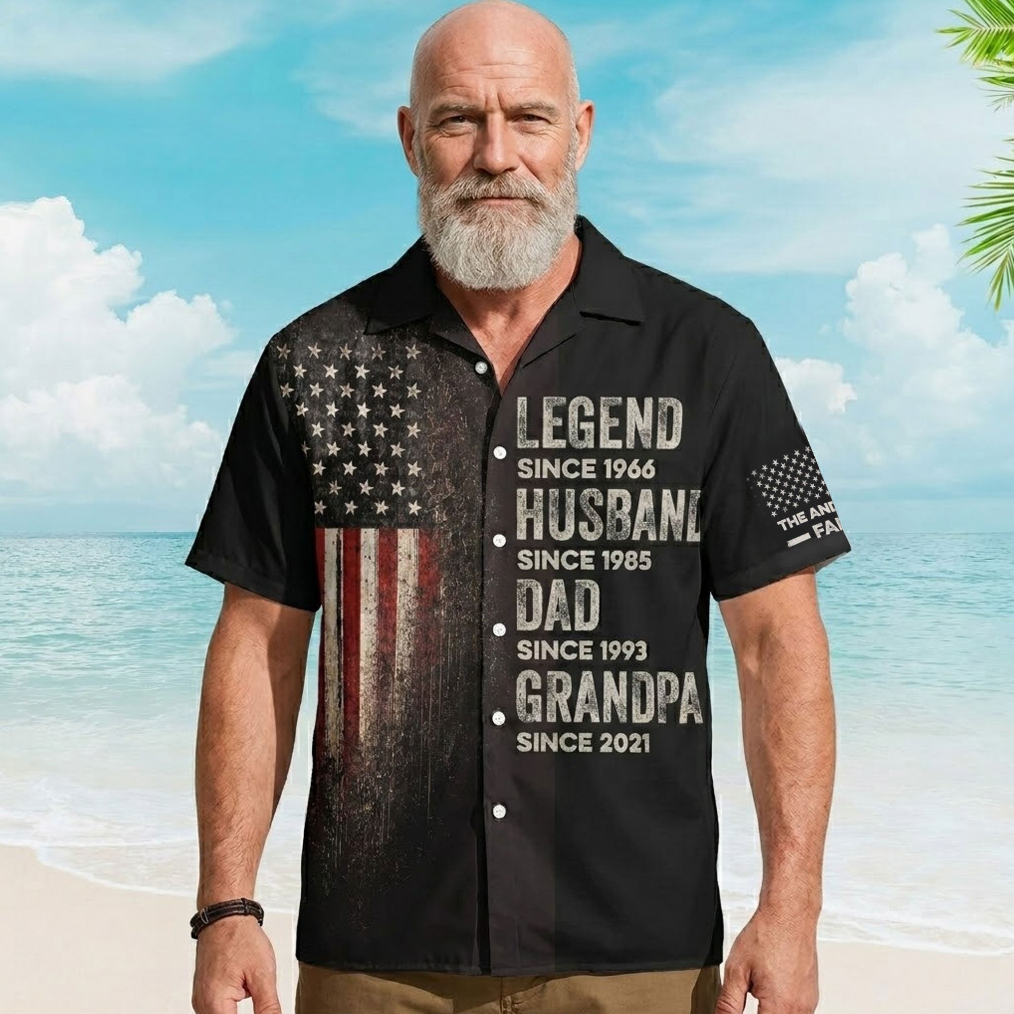 Legend, Husband, Dad And Grandpa Custom Family Name - Personalized Hawaiian Shirt