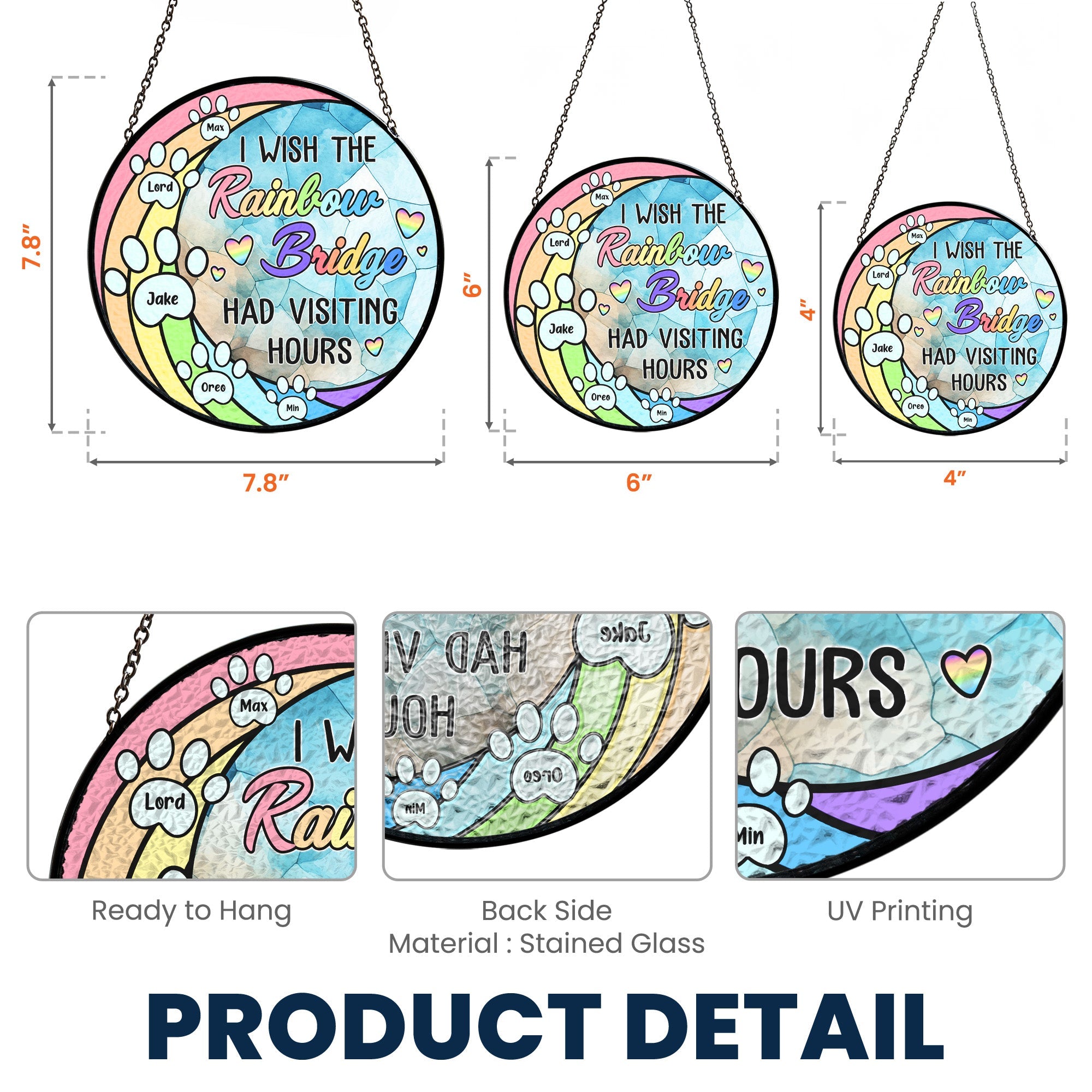 The Rainbow Bridge - Personalized Stained Glass Window Hanging Suncatcher