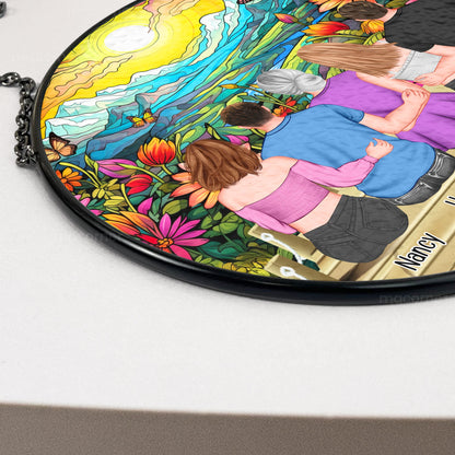 Mom & Daughters, Sons - Friends, Besties - Personalized Stained Glass Window Hanging Suncatcher