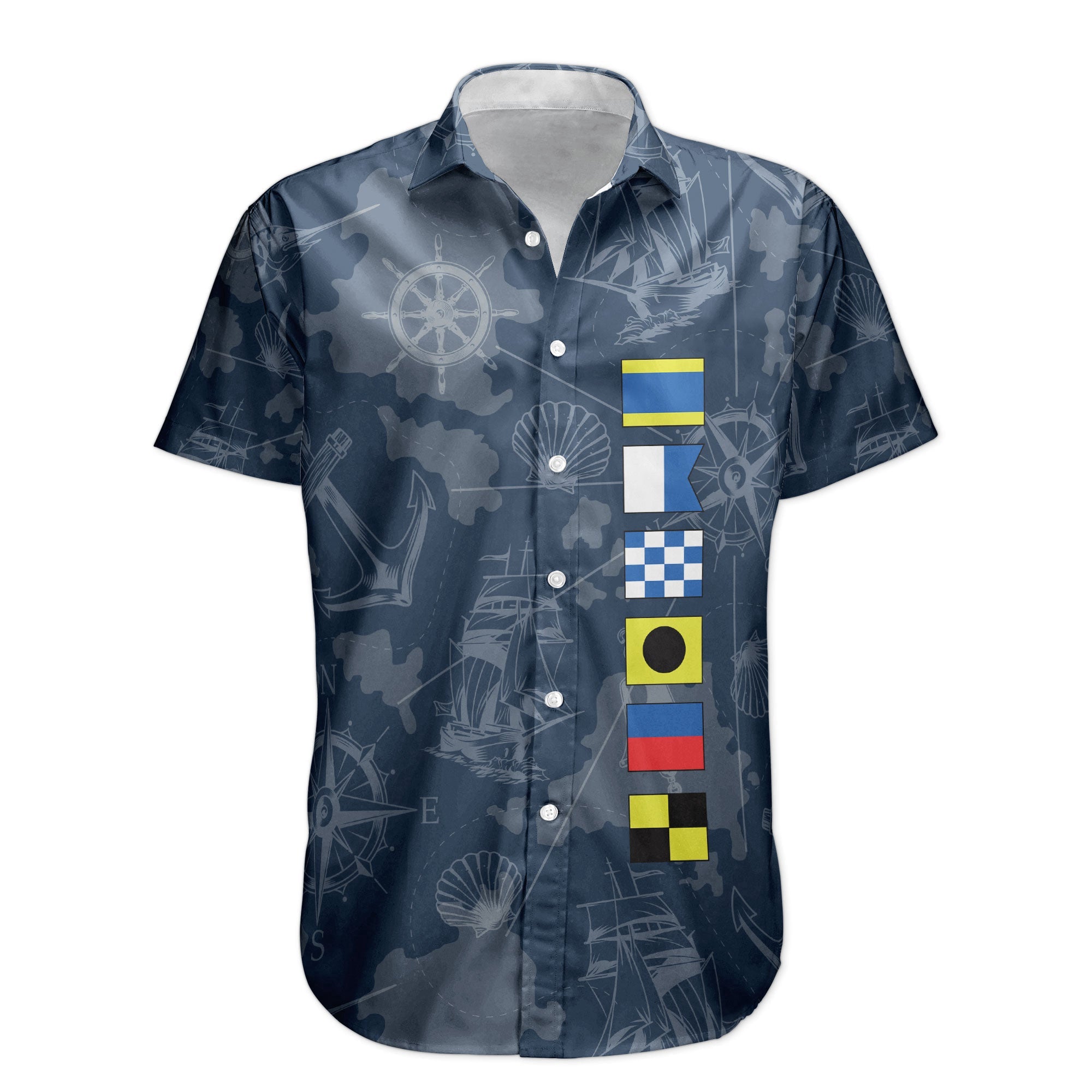 Name In Nautical Flag - Personalized Hawaiian Shirt