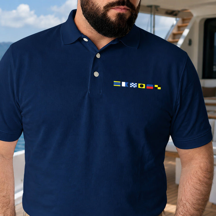 Name In Nautical Flags - Personalized Polo Shirt
