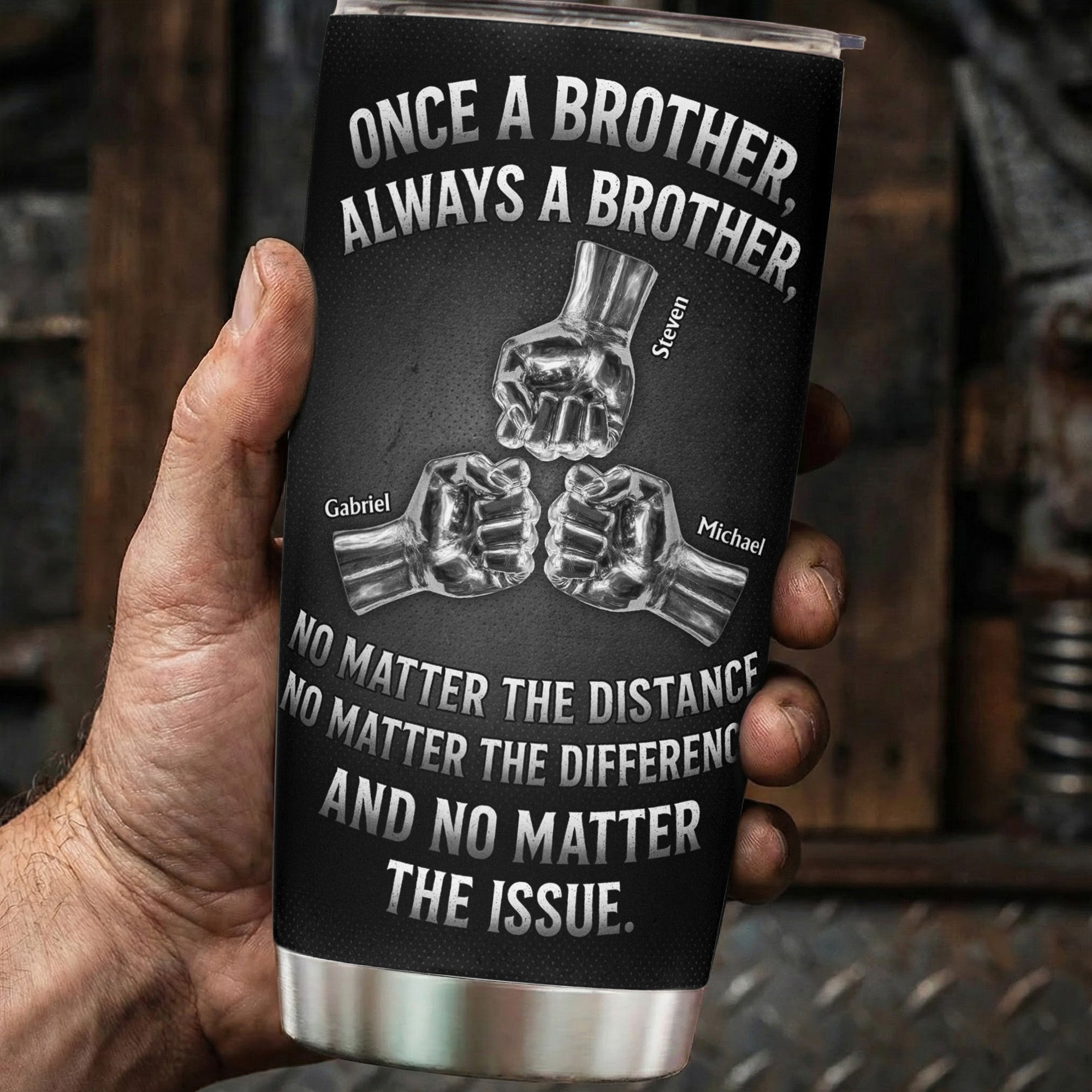 Personalized Brother 20 oz Stainless Steel Tumbler – No Matter the Distance