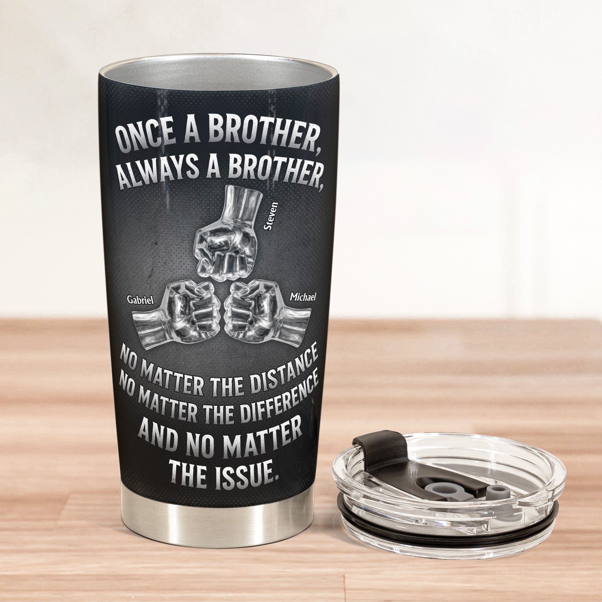 Personalized Brother 20 oz Stainless Steel Tumbler – No Matter the Distance