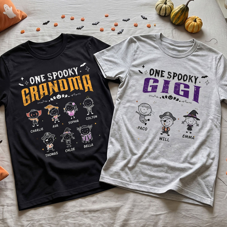 Personalized One Spooky Grandma Doodle Shirt