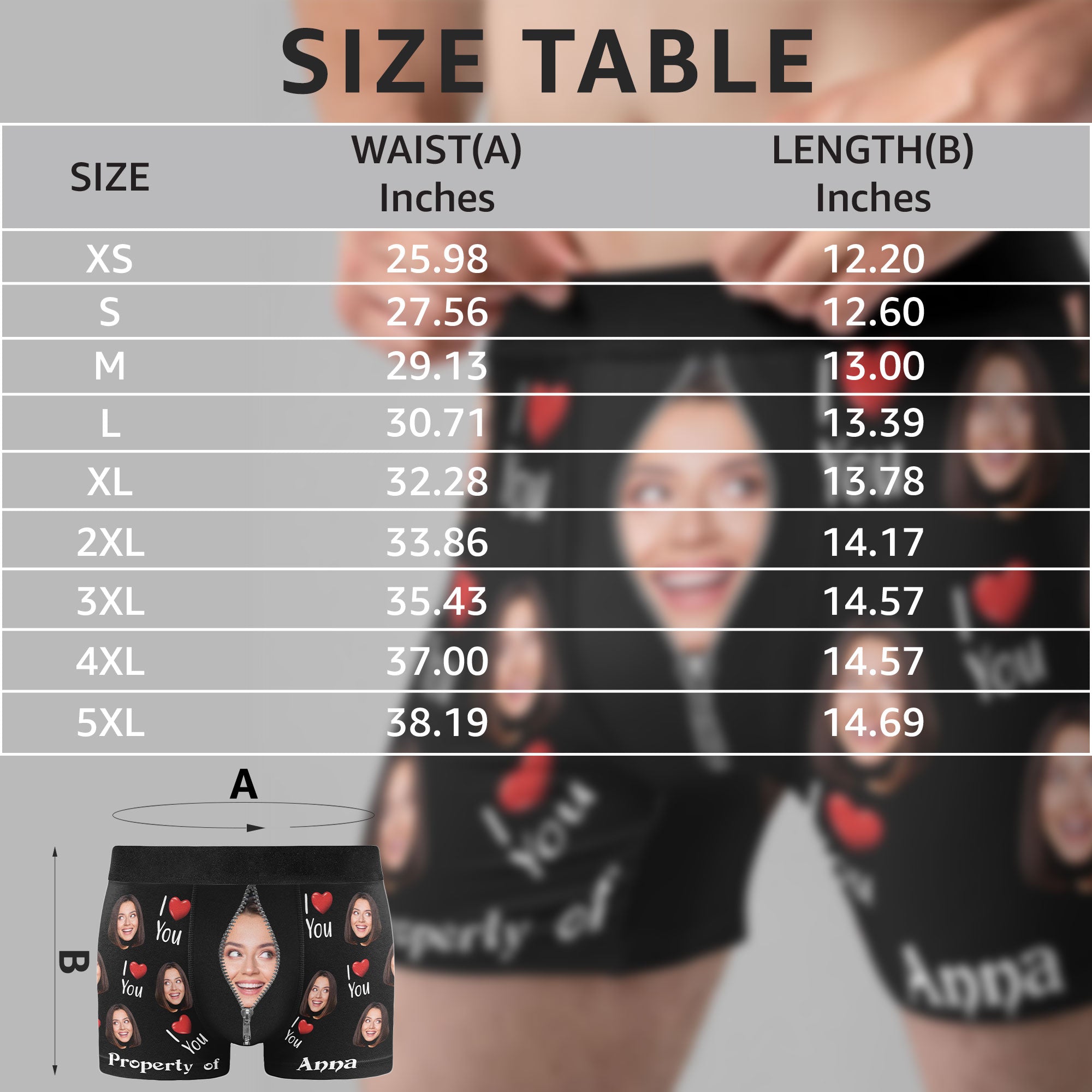 Property of Girlfriend Personalized Photo Men's Boxer Briefs