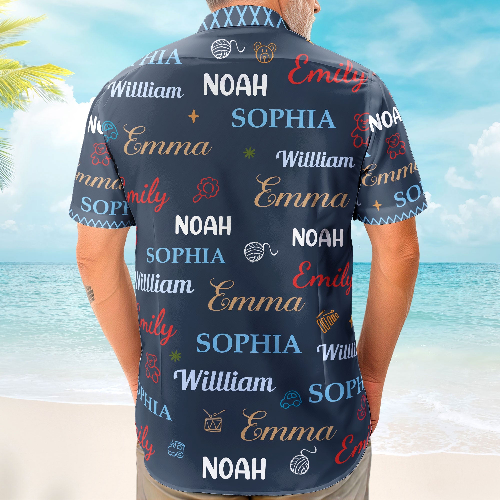 This Grandpa Belongs To Word Art - Personalized Hawaiian Shirt