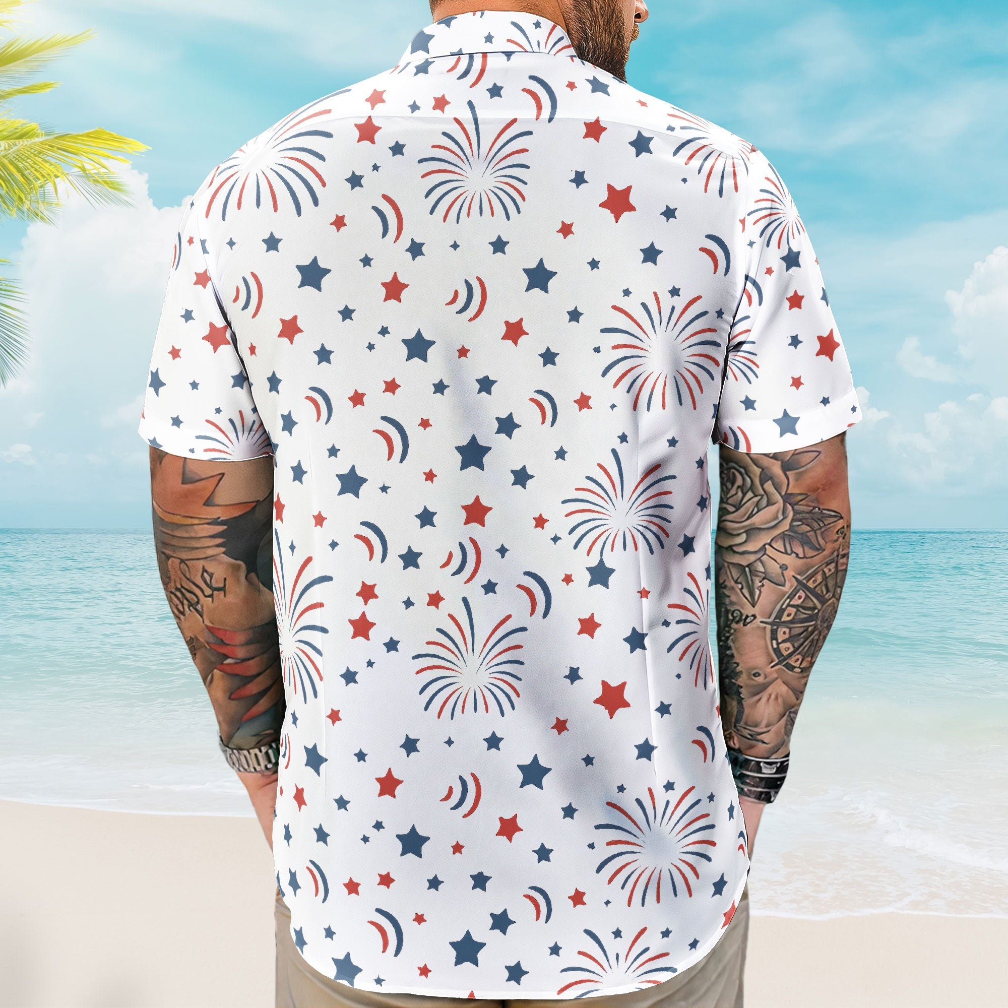 Red White Woof - Personalized Hawaiian Shirt