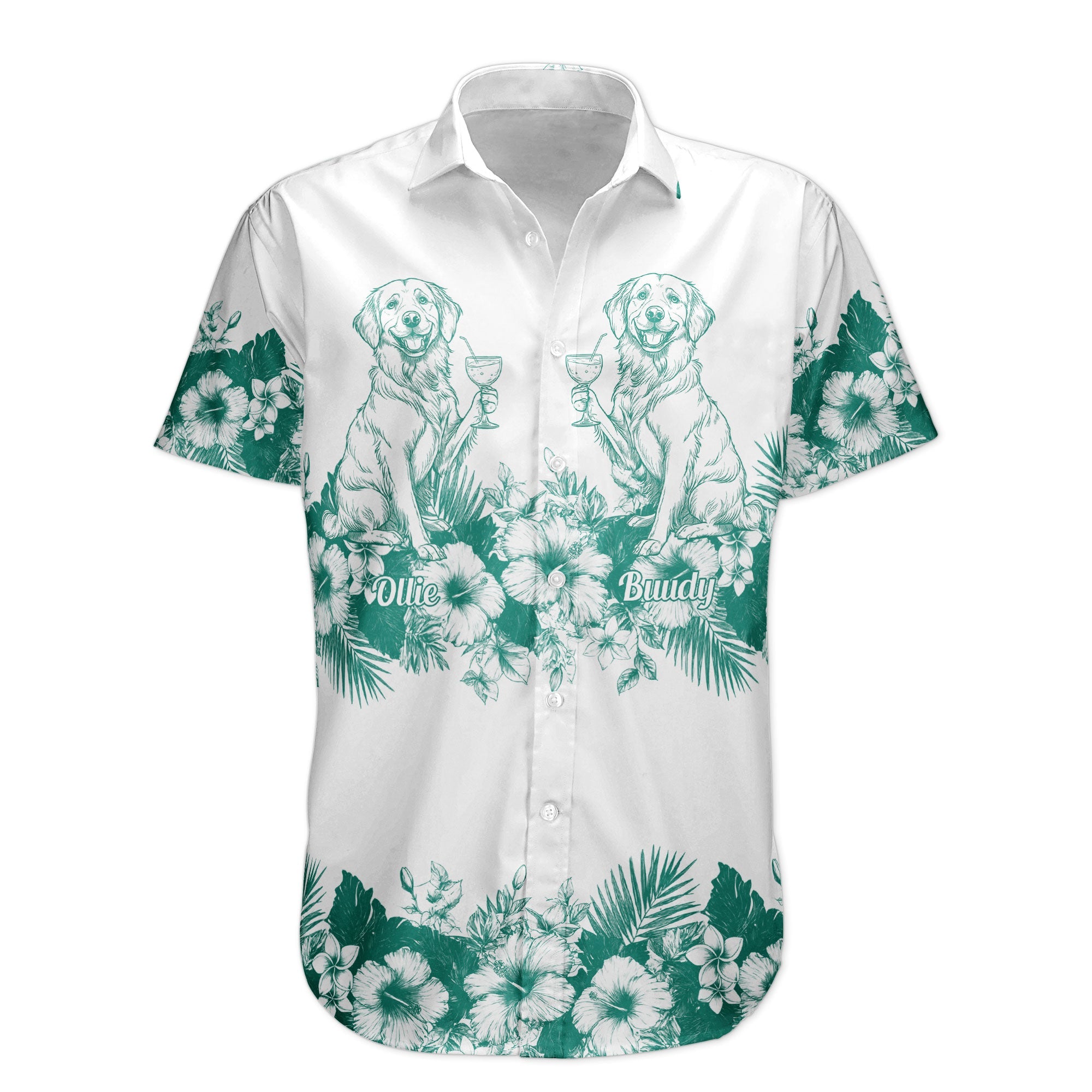 Summer Drinking With Dog - Personalized Hawaiian Shirt
