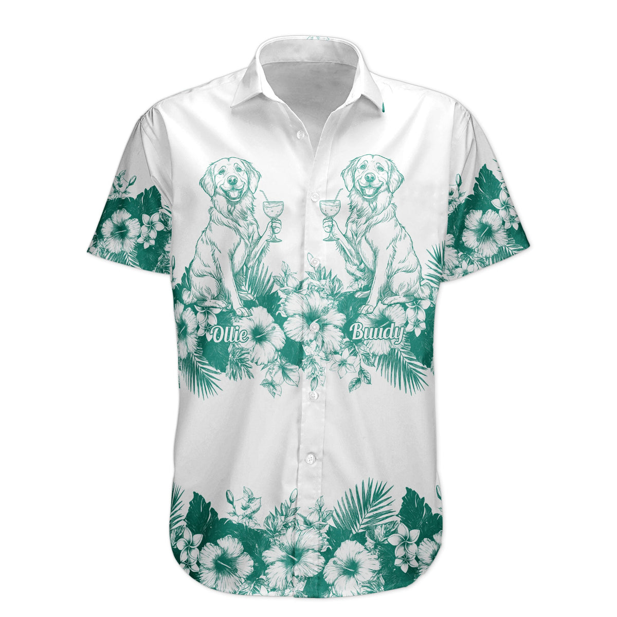 Summer Drinking With Dog - Personalized Hawaiian Shirt