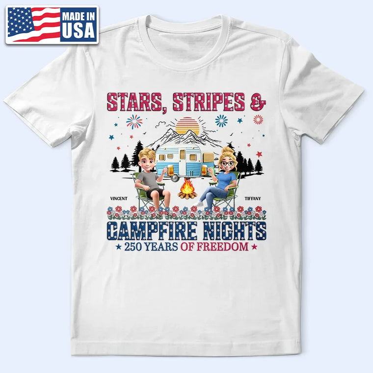 Stars & Stripes & Campfire Nights Personalized T-Shirt