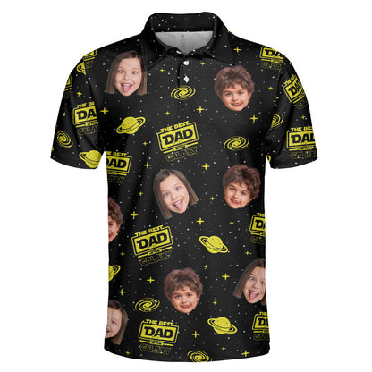 The Best Dad In The Galaxy - Personalized Photo Polo Shirt