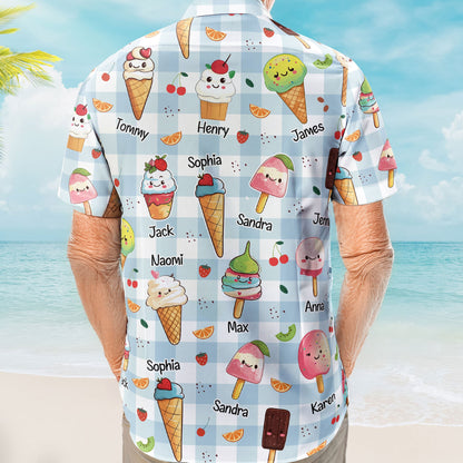 The Coolest Pop - Custom With Kids' Names - Personalized Hawaiian Shirt