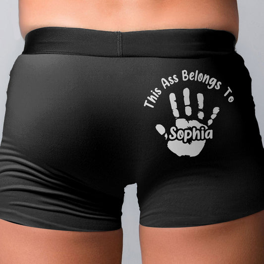 Personalized “This A$$ Belongs To” Men’s Boxer Briefs