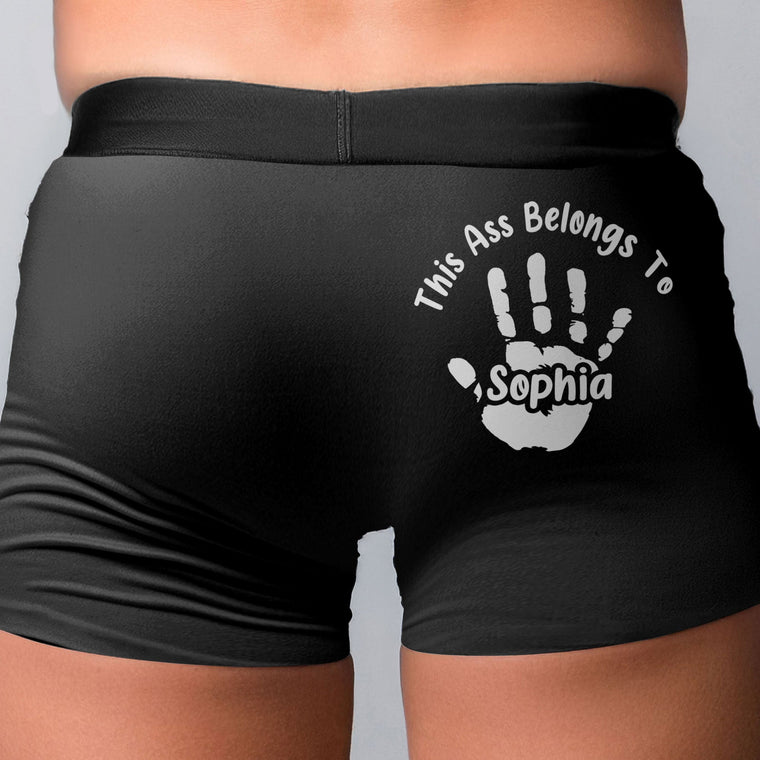 Personalized “This A$$ Belongs To” Men’s Boxer Briefs