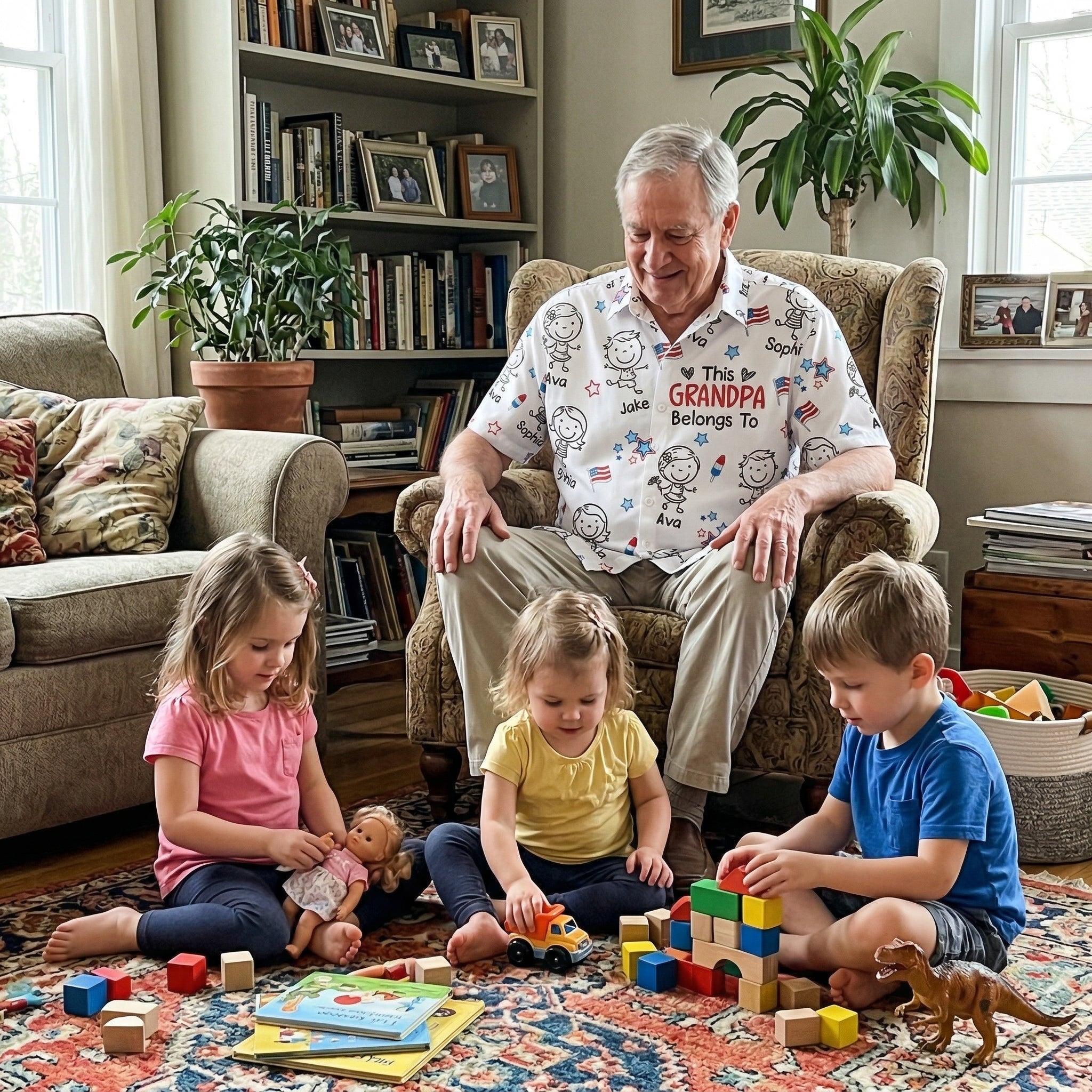 This Daddy Belongs To USA Flag Pattern - Personalized Hawaiian Shirt