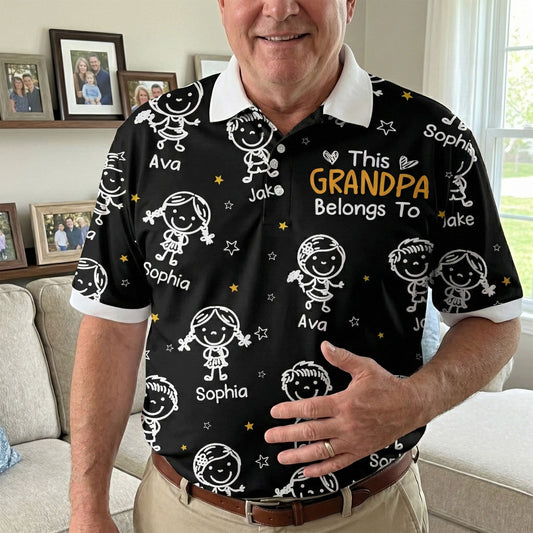 This Grandpa Belongs To Doodle - Personalized Polo Shirt