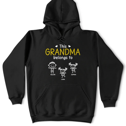 This Grandpa Belongs To Kid Stick Figures - Personalized T Shirt