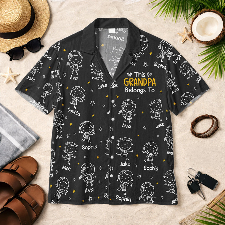 This Grandpa Belongs To Doodle Style - Personalized Hawaiian Shirt