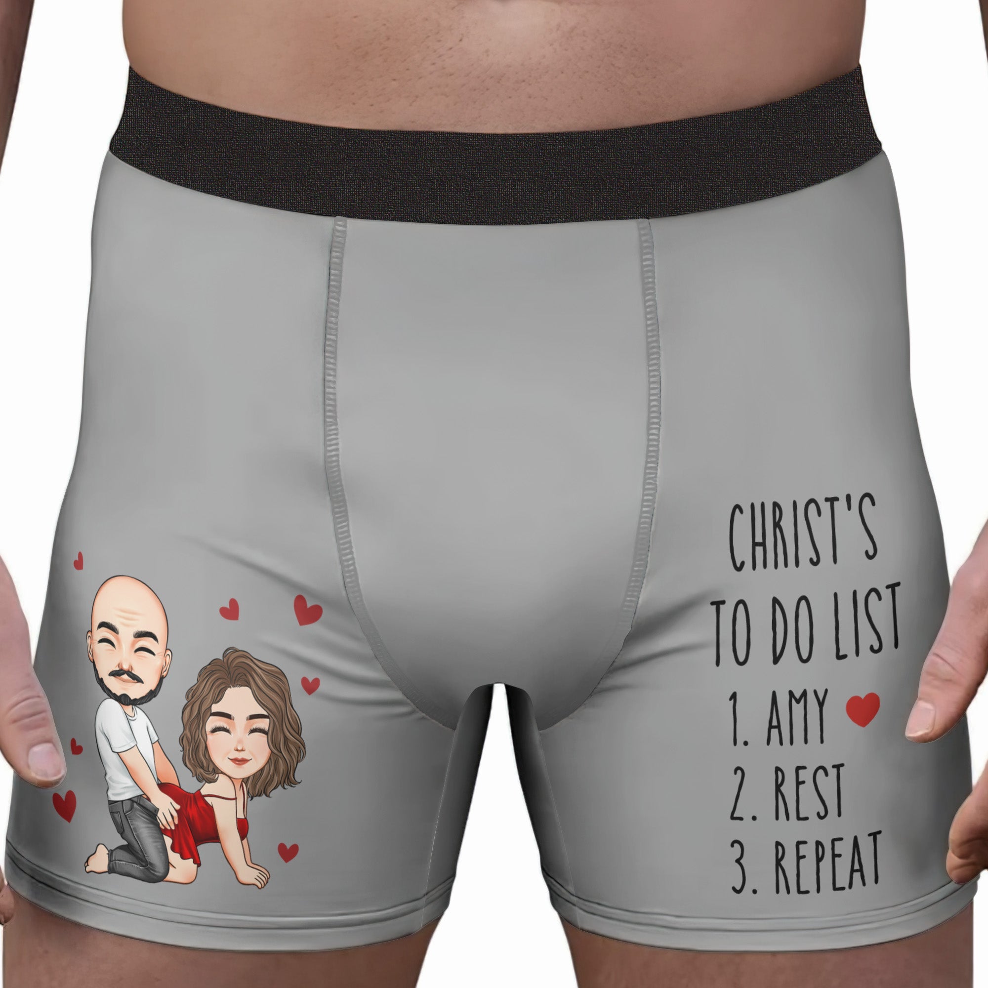 Personalized Men's “To Do List” Boxer Briefs – Naughty Couple Gift