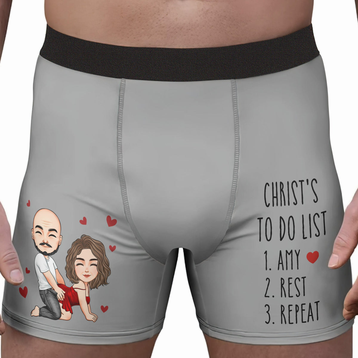 Personalized Men's “To Do List” Boxer Briefs – Naughty Couple Gift