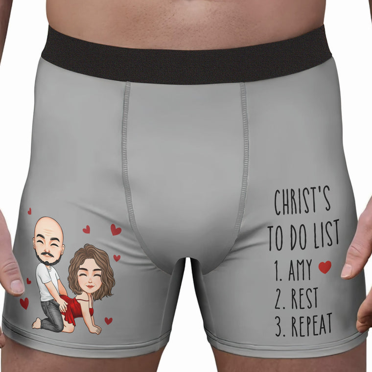 Personalized Men's “To Do List” Boxer Briefs – Naughty Couple Gift