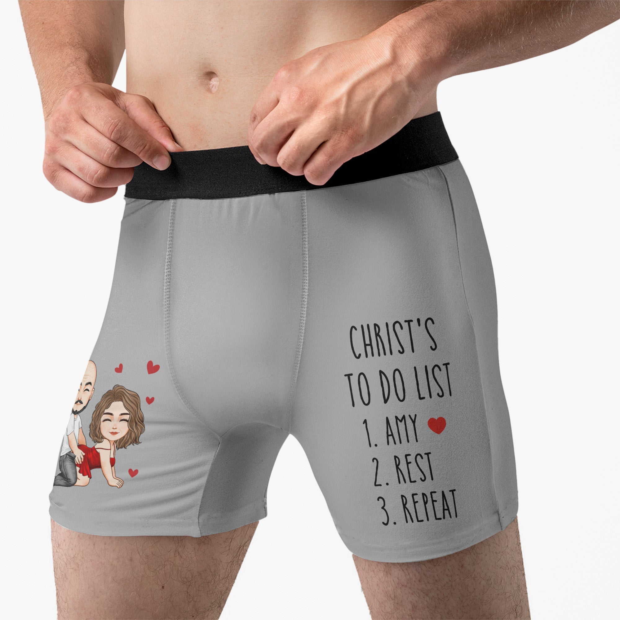 Personalized Men's “To Do List” Boxer Briefs – Naughty Couple Gift