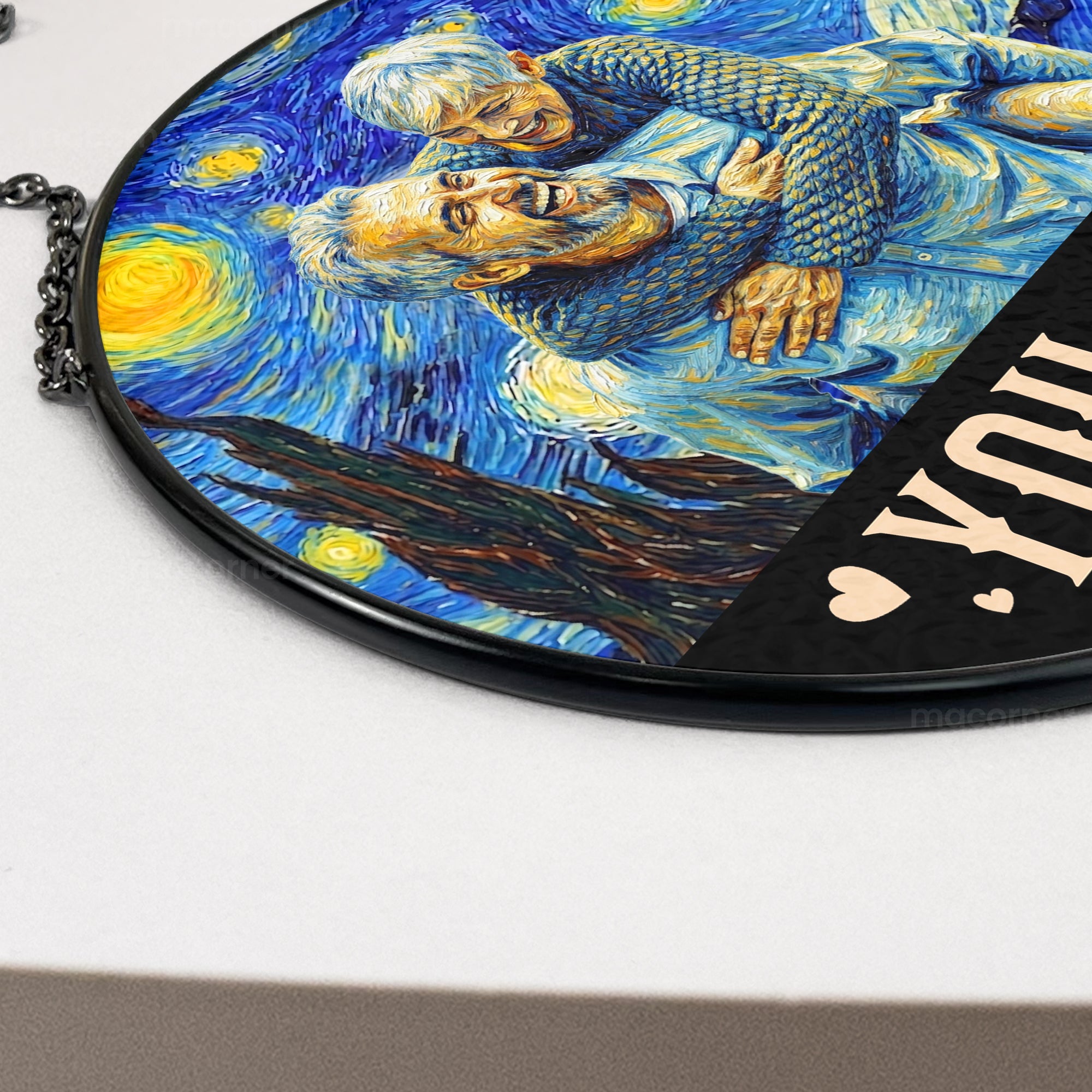 Van Gogh Style You & Me We Got This - Personalized Photo Stained Glass Window Hanging Suncatcher
