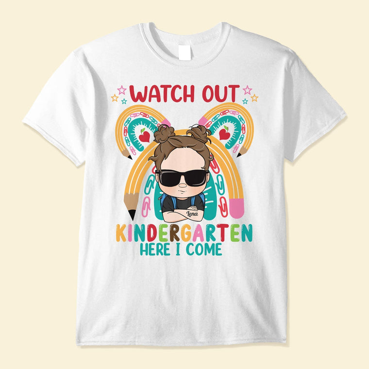 Personalized “Watch Out Kindergarten, Here I Come” Back-to-School Shirt
