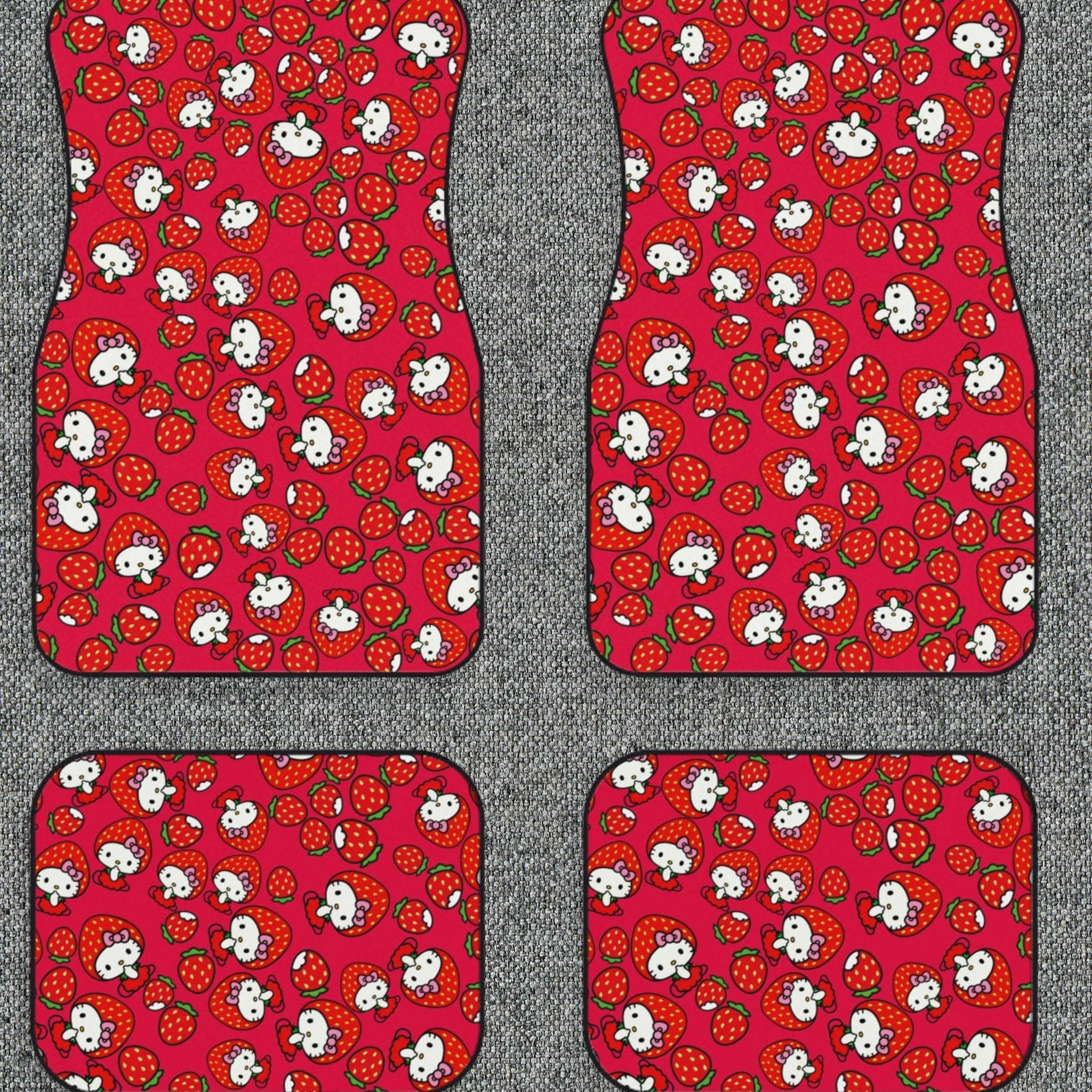 Car Mats kitty strawberry valentine