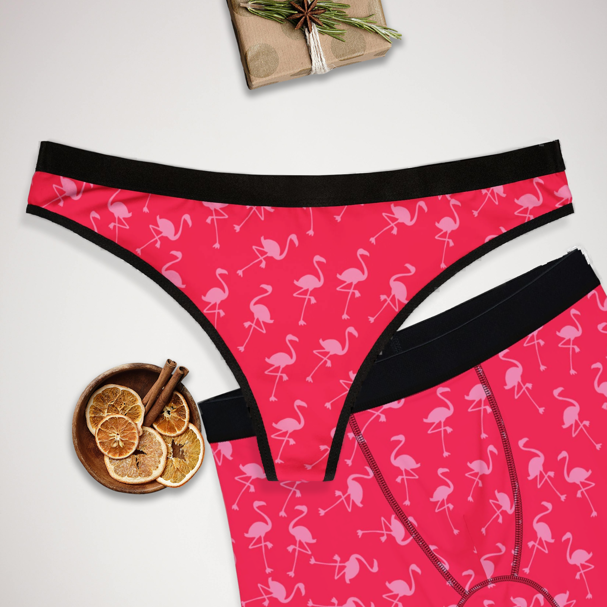 Matching underwear Tropical Island Garden for couples boxer & thong set
