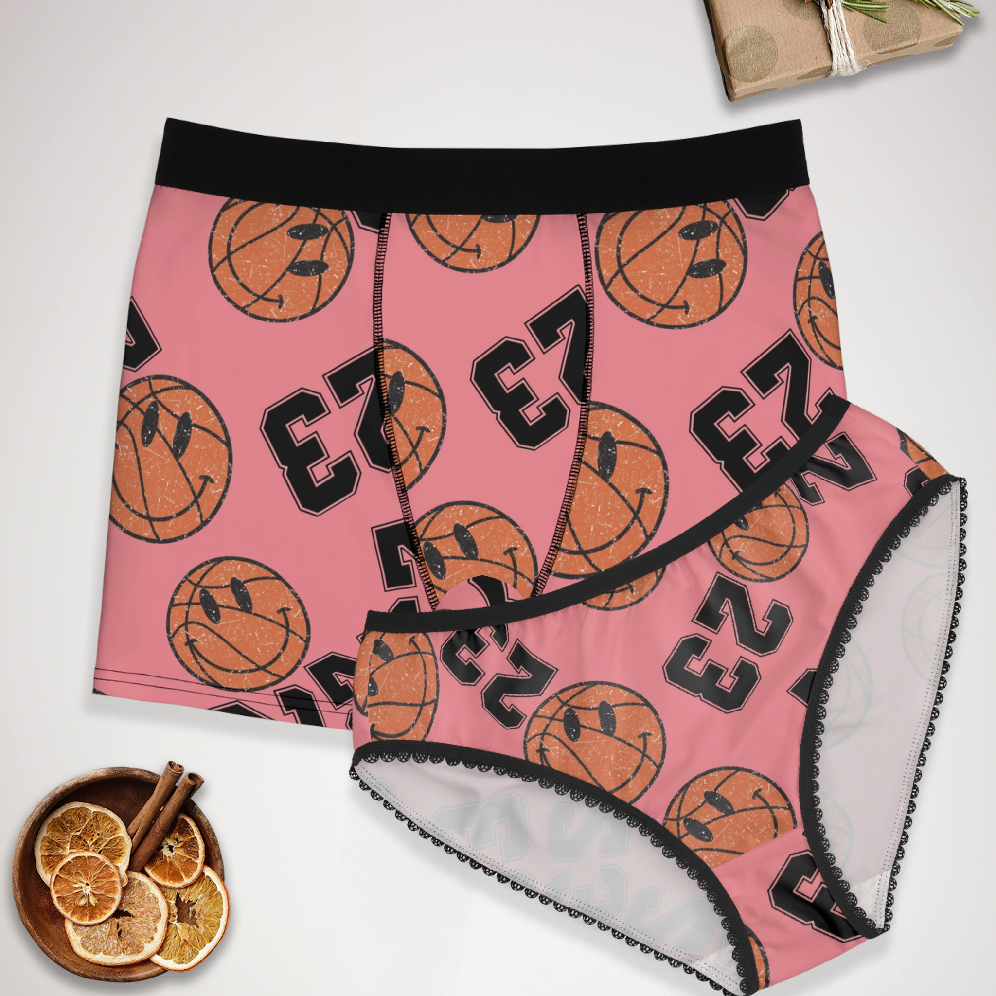 Couples matching number 23 basketball underwear set boxer & briefs