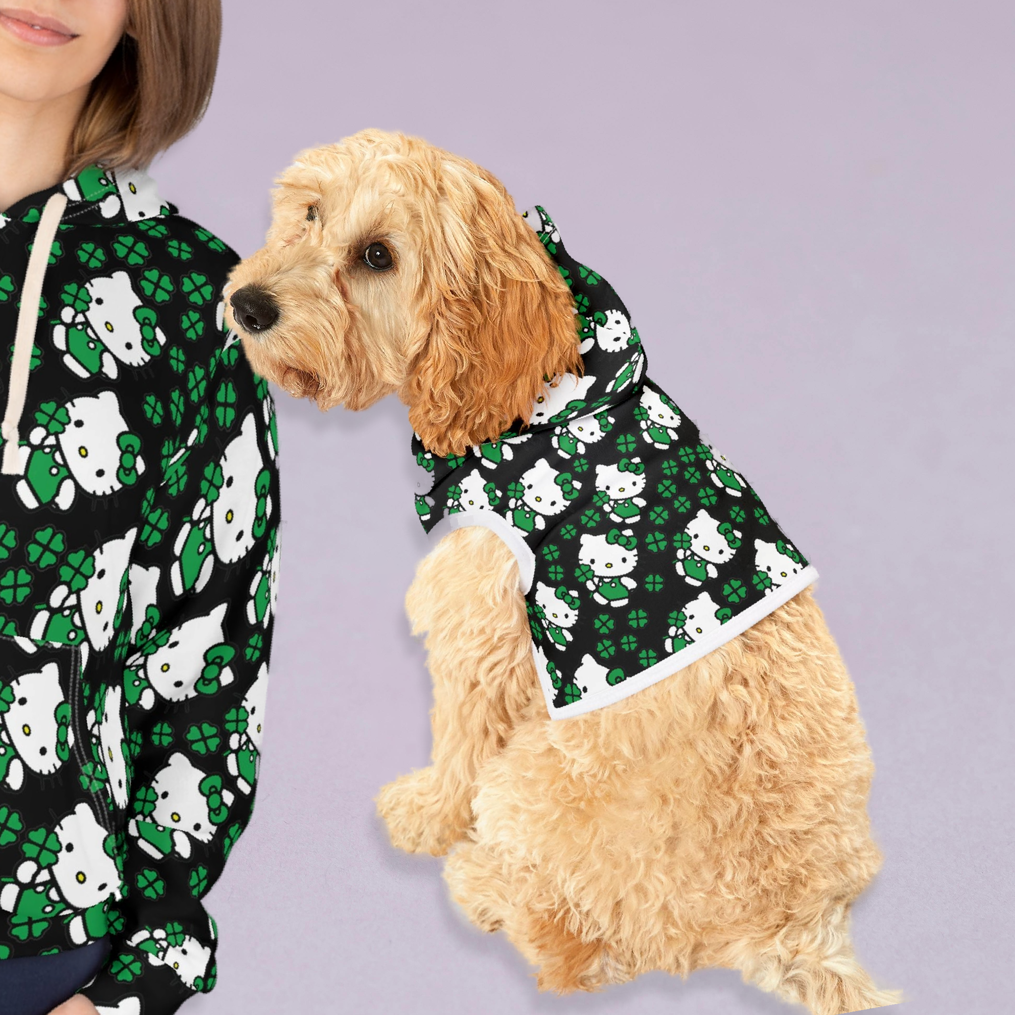 Matching Cat & Dog Pet and Owner Outfits kitty saint patrick lucky unisex sweaters/hoodies