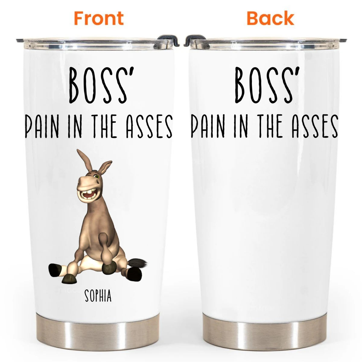 Personalized boss pain in the asses funny boss gift personalized tumbler cup cow291102tthn