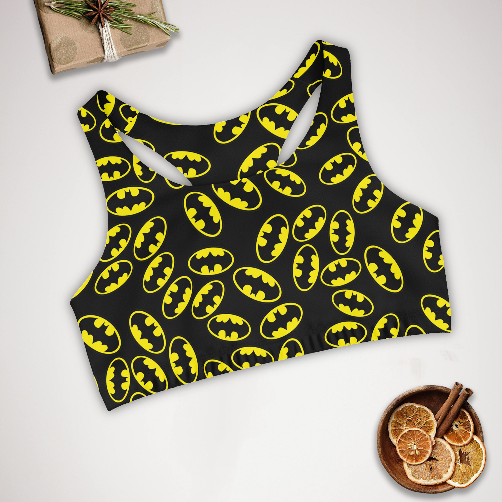 Sports bra batman black