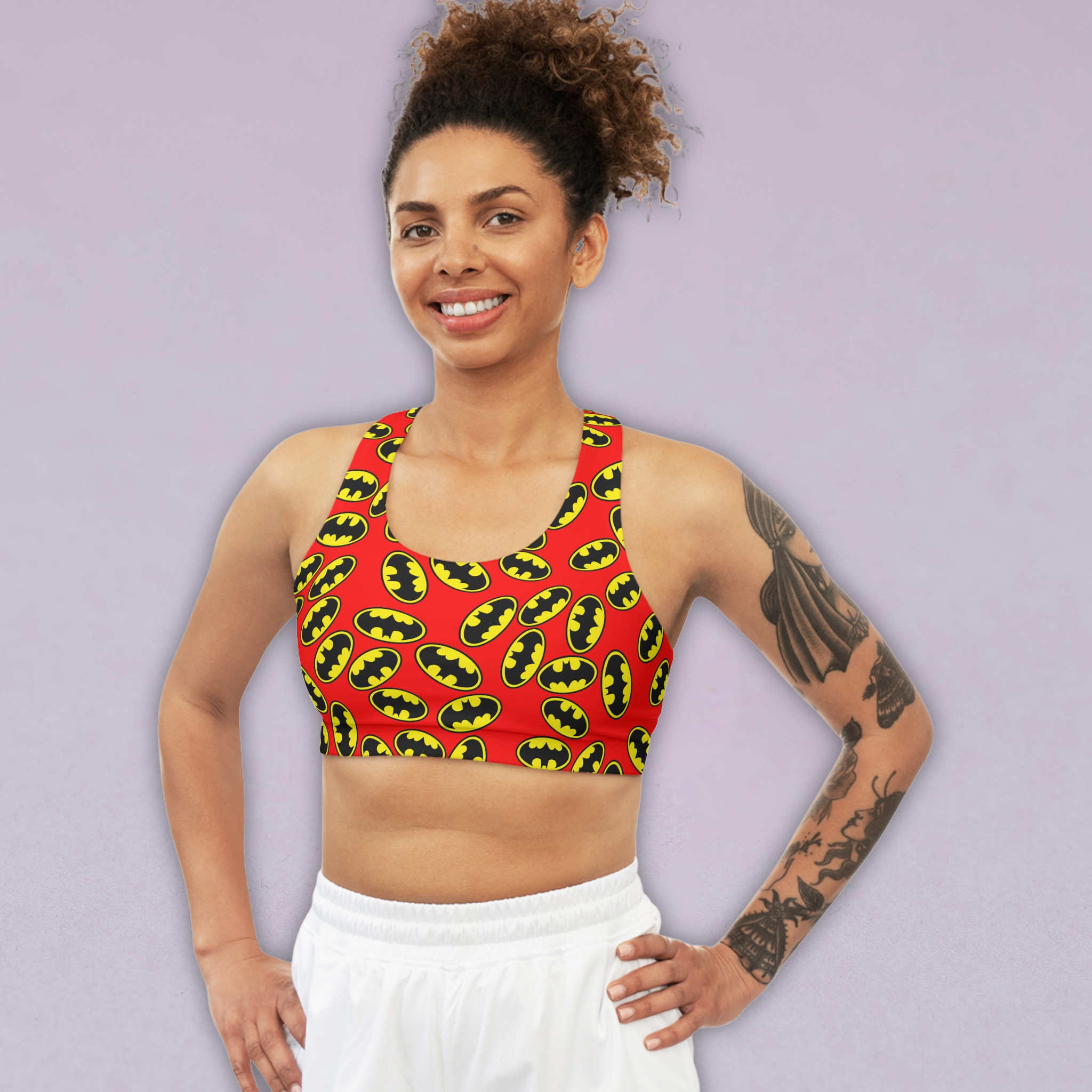 Sports bra batman red