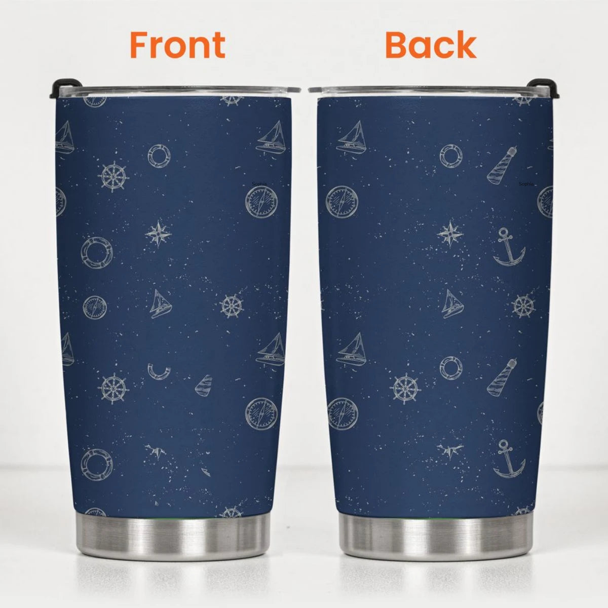 Personalized custom name in nautical flag personalized tumbler cup sgt280101hmht