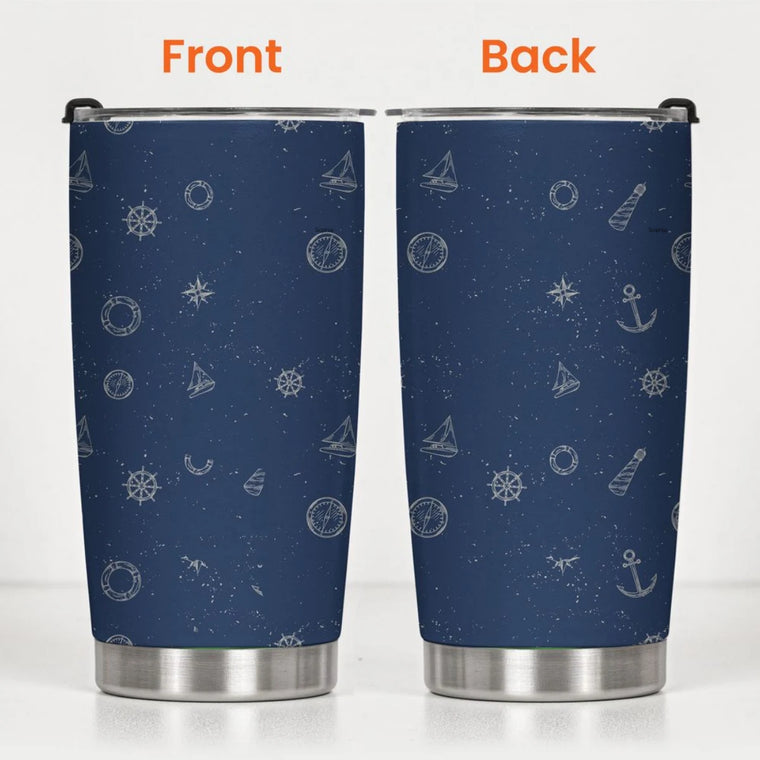 Custom Name In Nautical Flag - Personalized Tumbler Cup