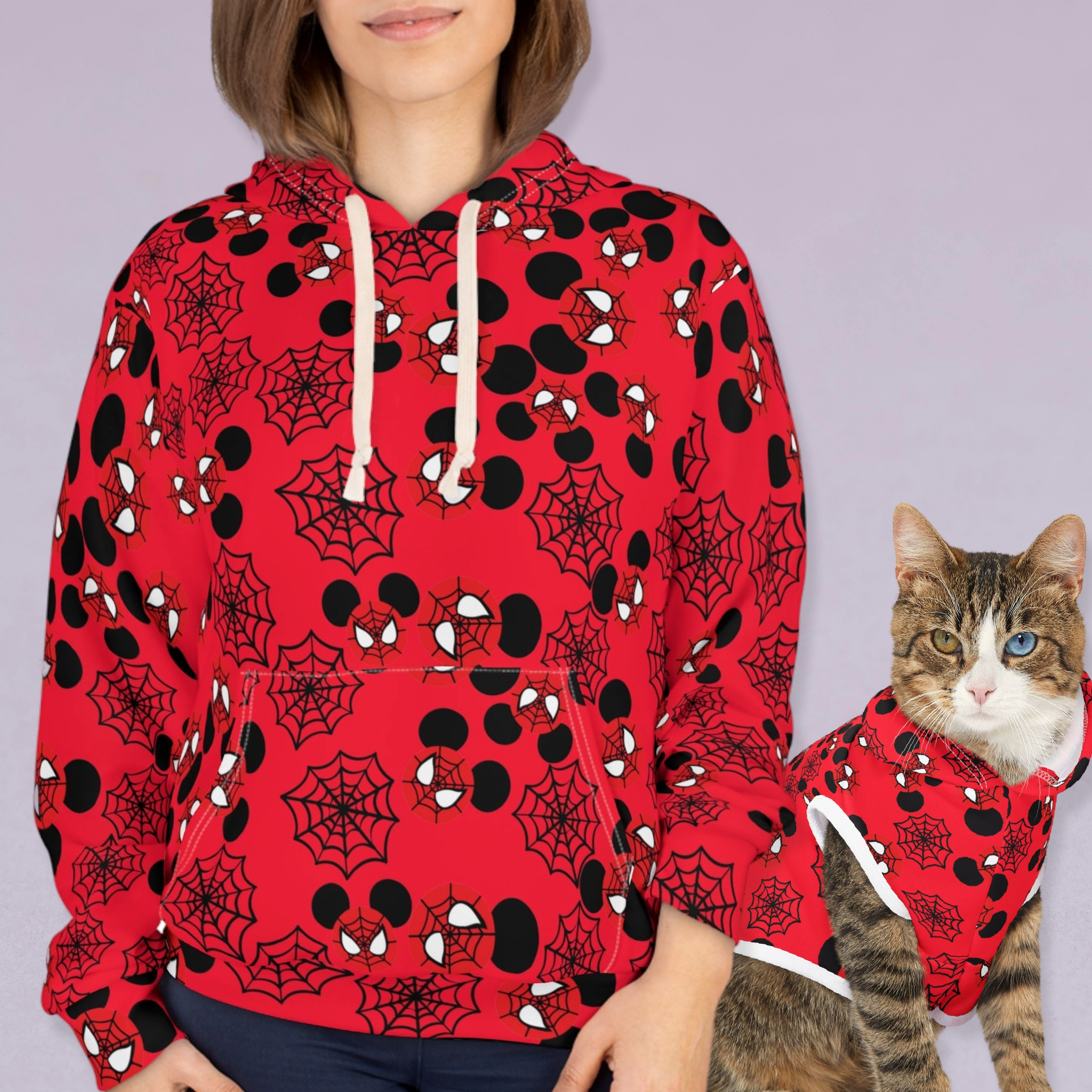 Matching Cat & Dog Pet and Owner Outfits spider mickey web unisex sweaters/hoodies