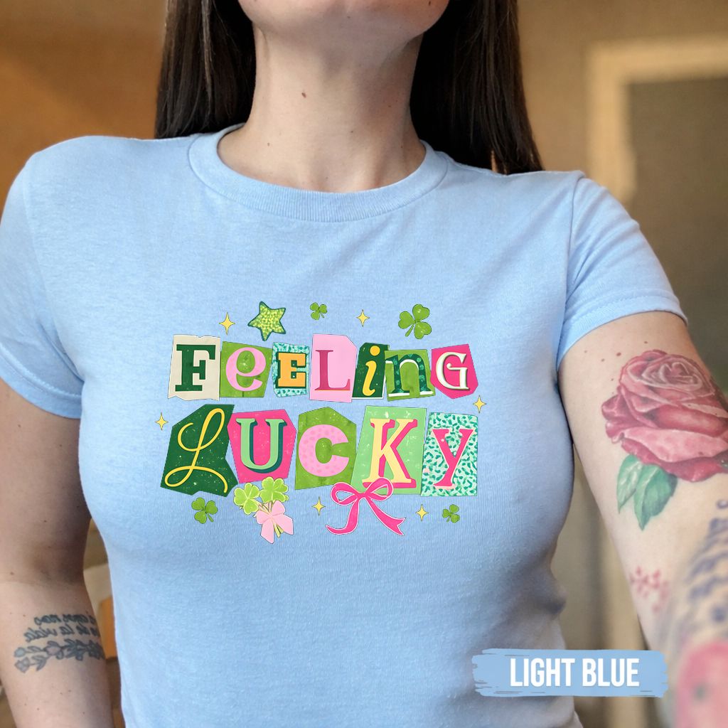 Gildan 5000B Feeling Lucky, St Patrick's Day S1 Y2K Baby Tee – WAHUP