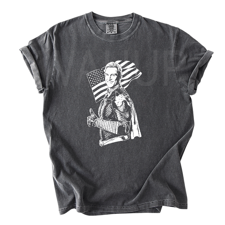 Comfort Colors T-Shirt 1717 Funny Homelander Prisoner  Front, Patriotic USA Flag The Boys Inspired, Superhero Gift for Fans American Hero Tee