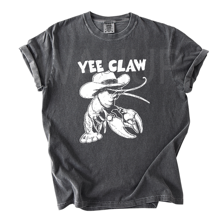 Comfort Colors T-Shirt 1717 Lobster Cowboy, Trendy Yee Claw, Funny Lobster, Western Beach Top Amalfi Coast Trip, Tomato Girl Summer Tee