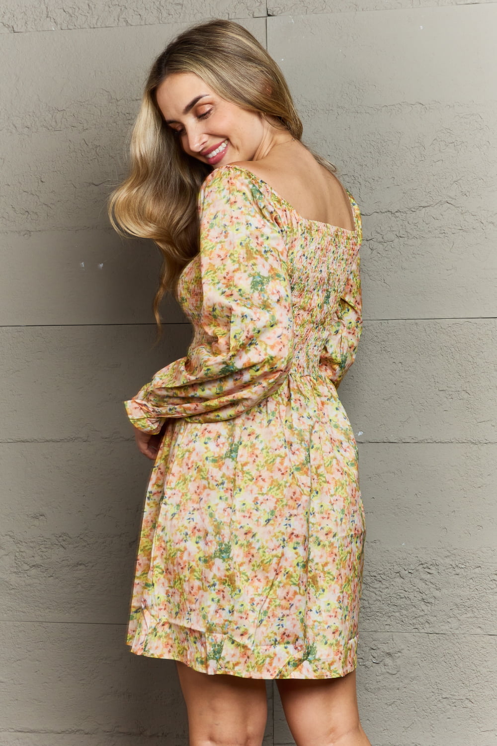 Elegant Floral Square Neck Dress: Perfect for Summer Beach Weddings and Party Attendees