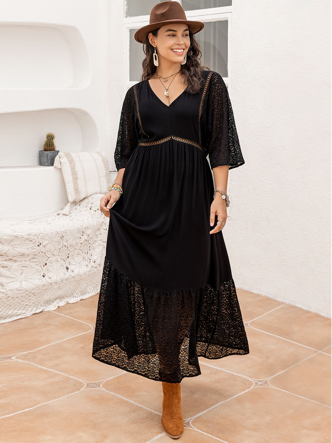 Stunning Plus Size V-Neck Half Sleeve Midi Dress for Beach Wedding Guests: Find Your Perfect Fit in Plus Sizes for a Stylish Beach Affair