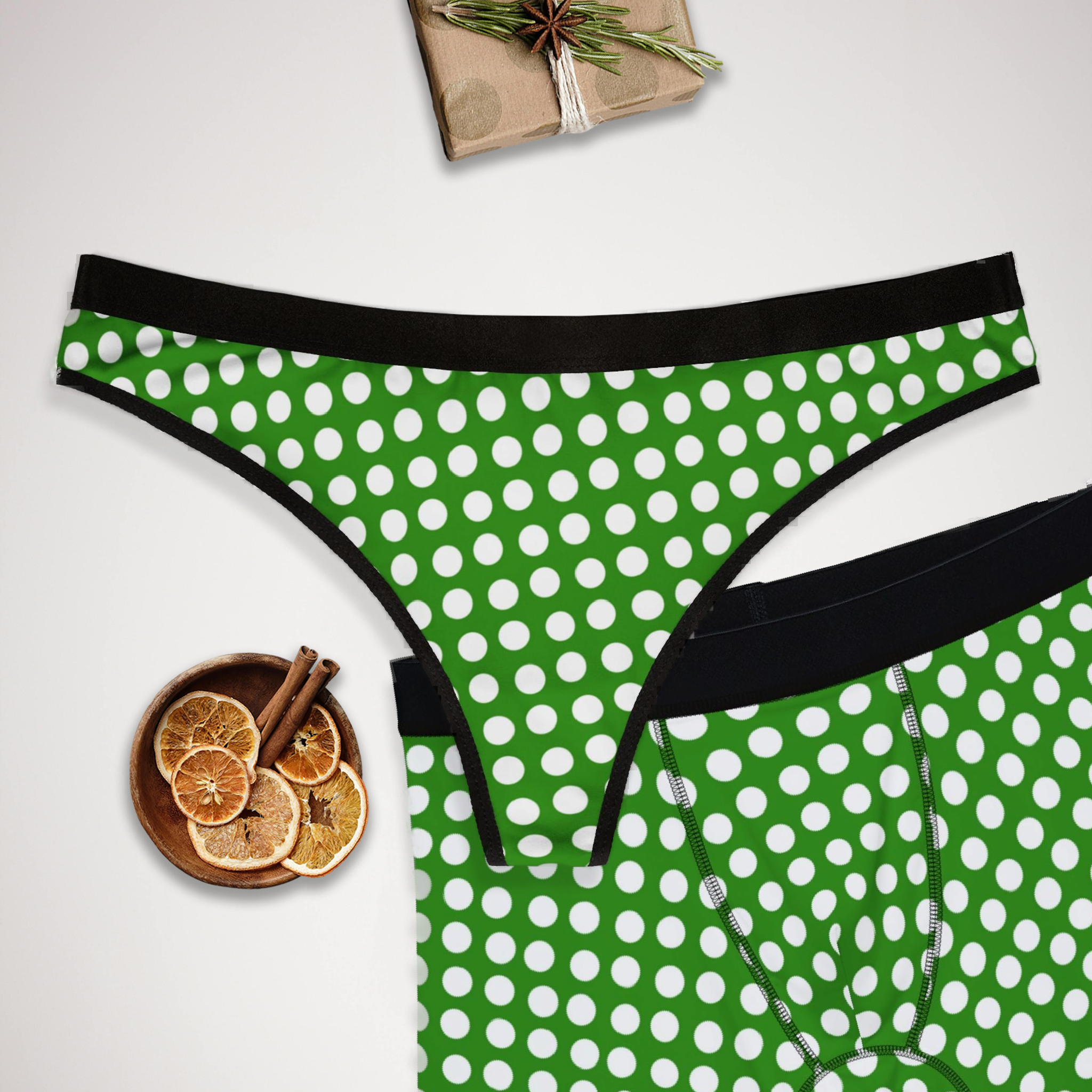 Matching underwear Ladybug Seamless for couples boxer & thong set