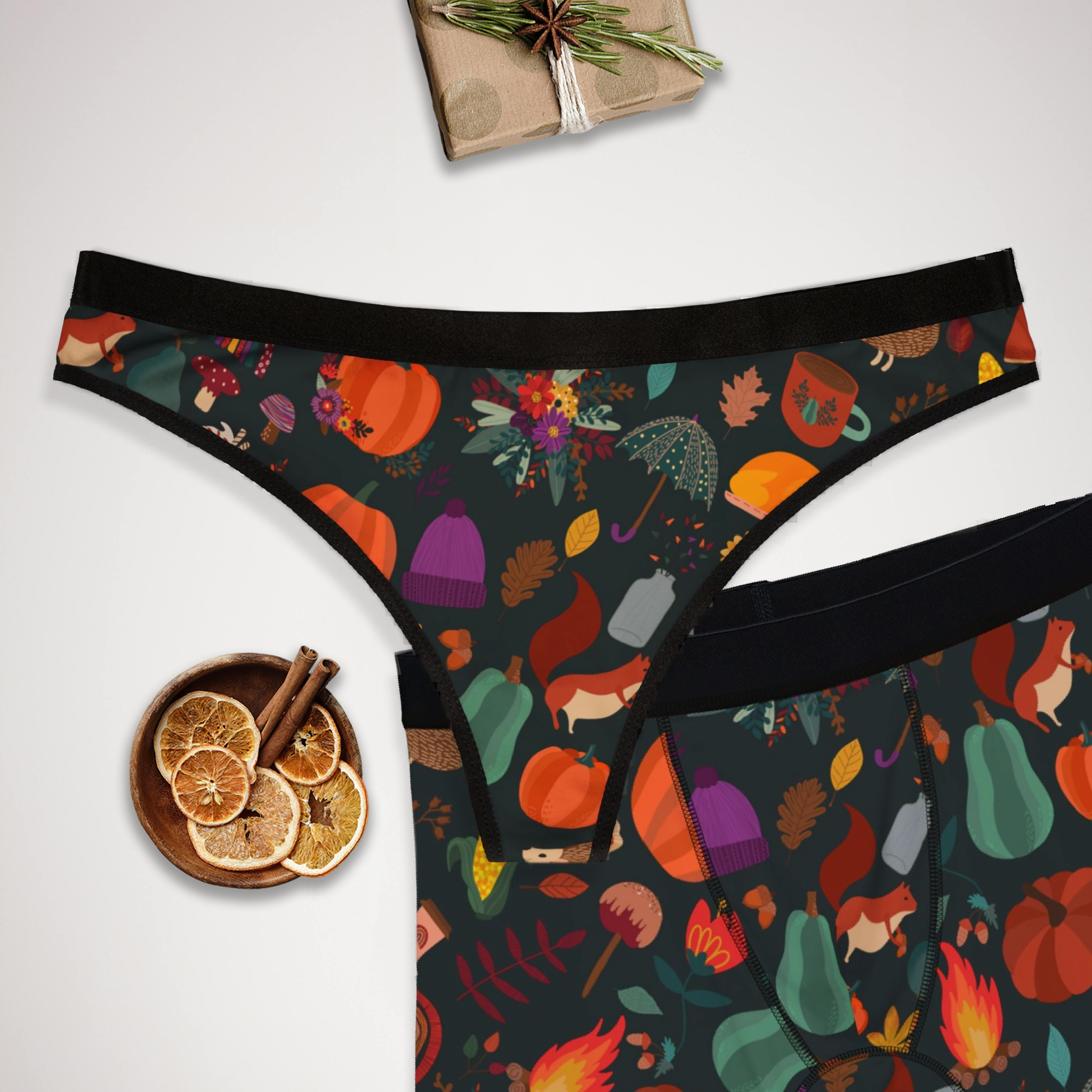 Matching underwear Cosy Autumn One One for couples boxer & thong set