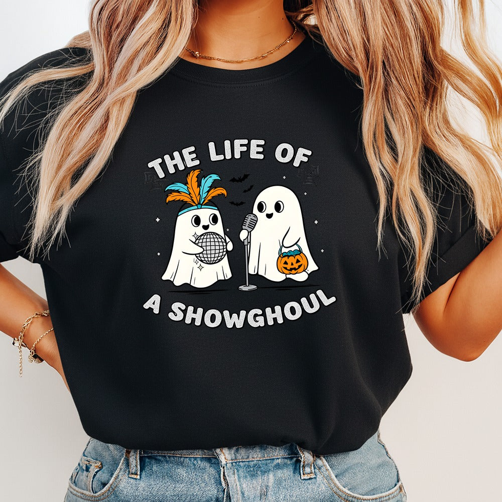The Life Of A Showghoul Shirt Comfort Colors, Cute Ghost Halloween T shirt, Funny Skeleton Music Album 2026 Tee, Spooky Season Gift