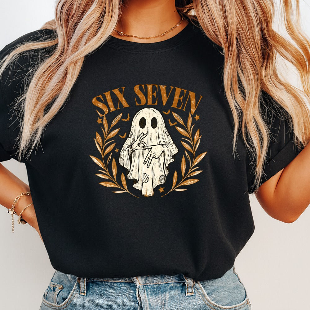 Six Seven Meme Shirt, Unisex Tee, 6 7 Halloween Costume Top, Funny Quote T-Shirt, Retro Vintage Style Apparel, Gift for Men Women