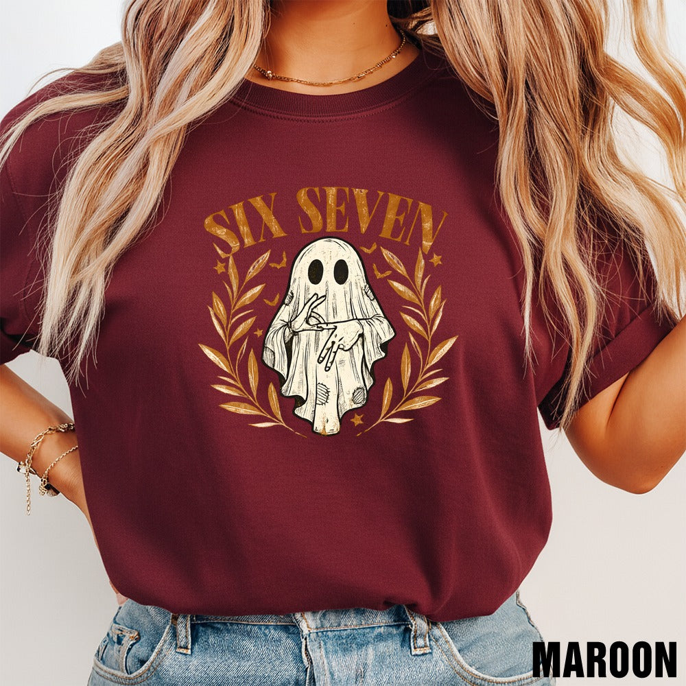 Six Seven Meme Shirt, Unisex Tee, 6 7 Halloween Costume Top, Funny Quote T-Shirt, Retro Vintage Style Apparel, Gift for Men Women